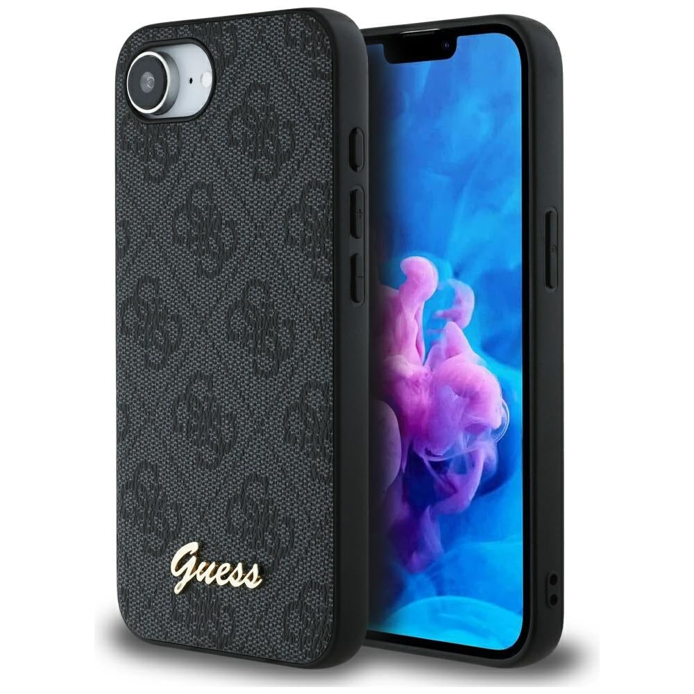 Suojakotelo Apple iPhone 16e:lle, Guess, 4G Script Logo, Musta