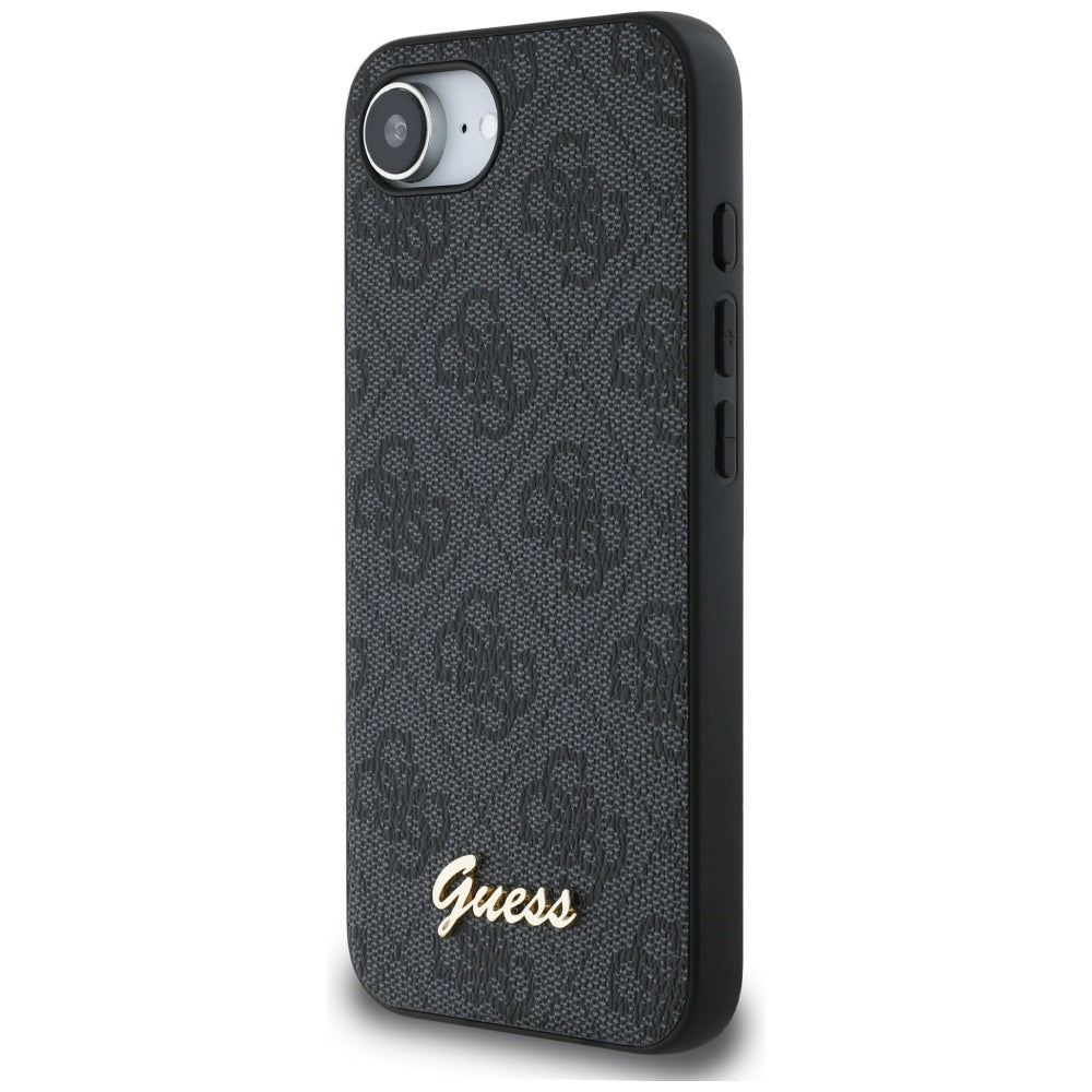 Suojakotelo Apple iPhone 16e:lle, Guess, 4G Script Logo, Musta