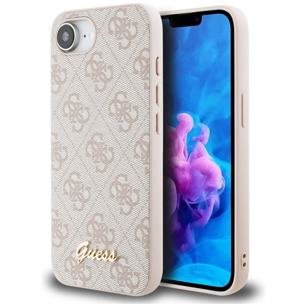 Suojakotelo Apple iPhone 16e:lle, Guess, 4G Script Logo, Pinkki