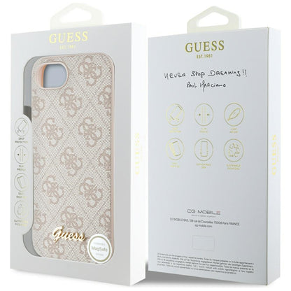 Suojakotelo Apple iPhone 16e:lle, Guess, 4G Script Logo, Pinkki