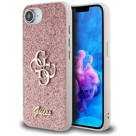 Suojakotelo Apple iPhone 16e:lle, Guess, Fixed Glitter Big 4G, Pinkki