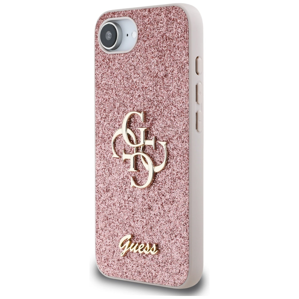 Suojakotelo Apple iPhone 16e:lle, Guess, Fixed Glitter Big 4G, Pinkki