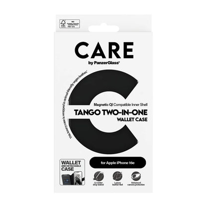 Kotelo Apple iPhone 16e:lle, PanzerGlass, Care Feature Tango Two-in-One, Musta