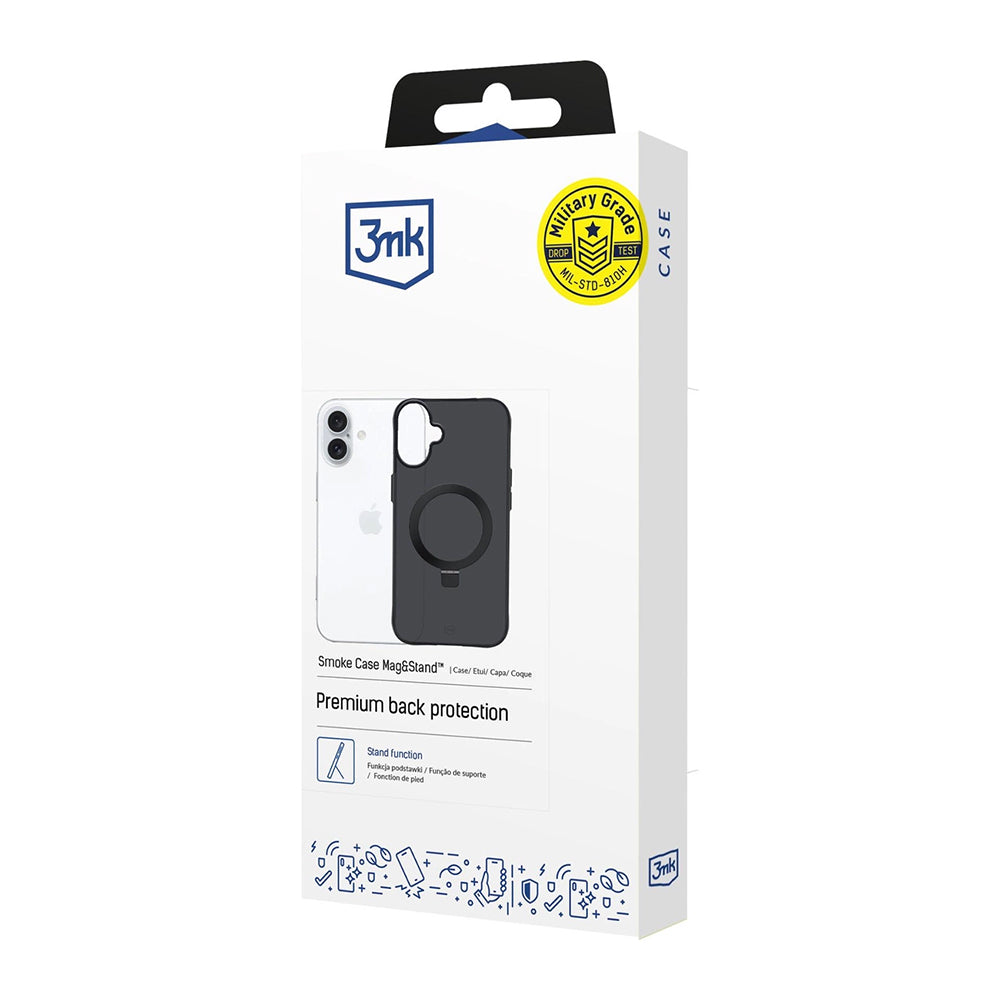 Suojakotelo Apple iPhone 17:lle, 3MK, Smoke MagStand, Musta