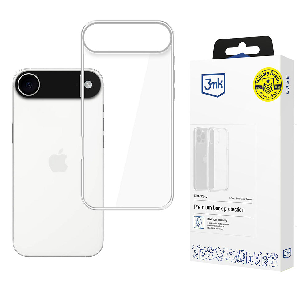 Suojakotelo Apple iPhone 17 Air, 3MK, Kirkas, Läpinäkyvä