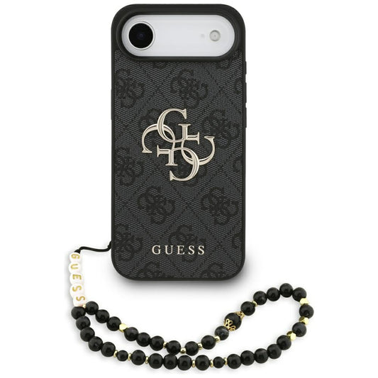 Suojakotelo Apple iPhone 17 Air, Guess, 4G Classic Logo with Strap, Musta