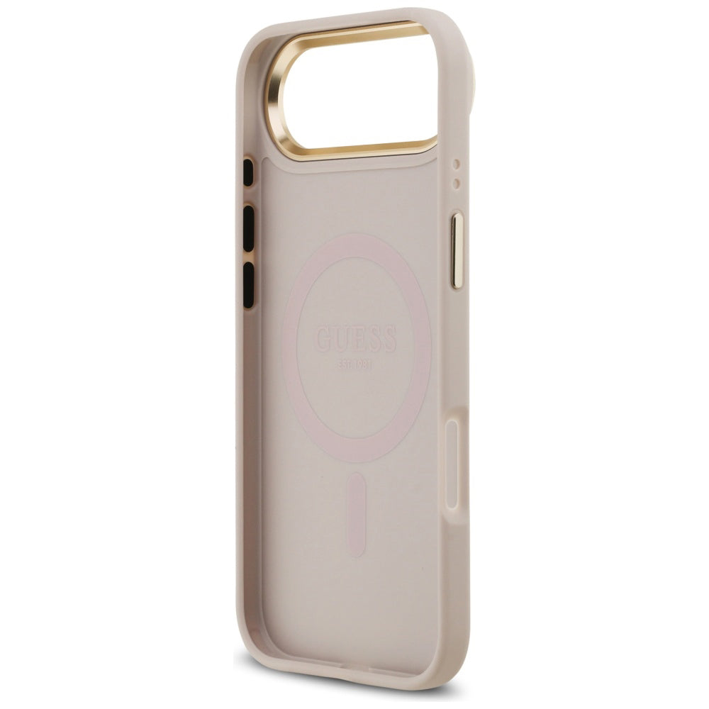 Suojakotelo Apple iPhone 17 Air, Guess, 4G Strass Logo and Big Strap, Pinkki