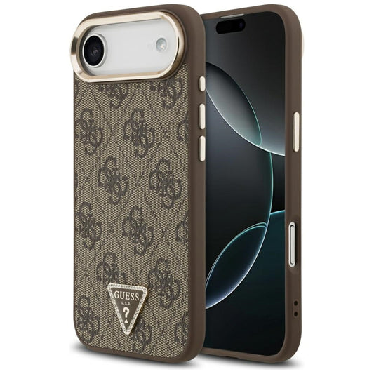 Kotelo Apple iPhone 17 Air:lle, Guess, 4G Triangle Logo, Kultainen Ruskea