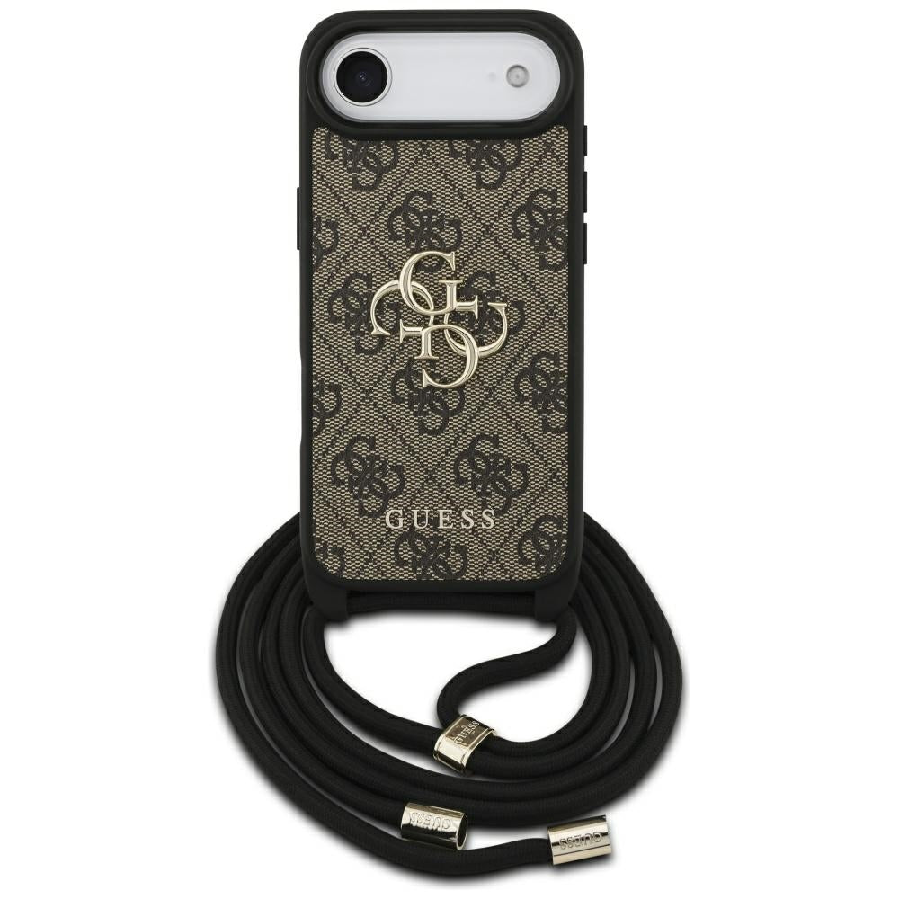 Kotelo Apple iPhone 17 Air:lle, Guess, Crossbody Cord 4G Big Log, Ruskea