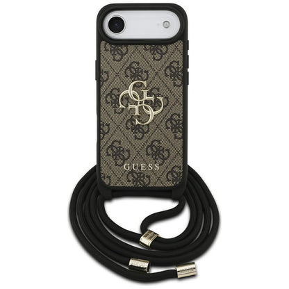 Kotelo Apple iPhone 17 Air:lle, Guess, Crossbody Cord 4G Big Log, Ruskea