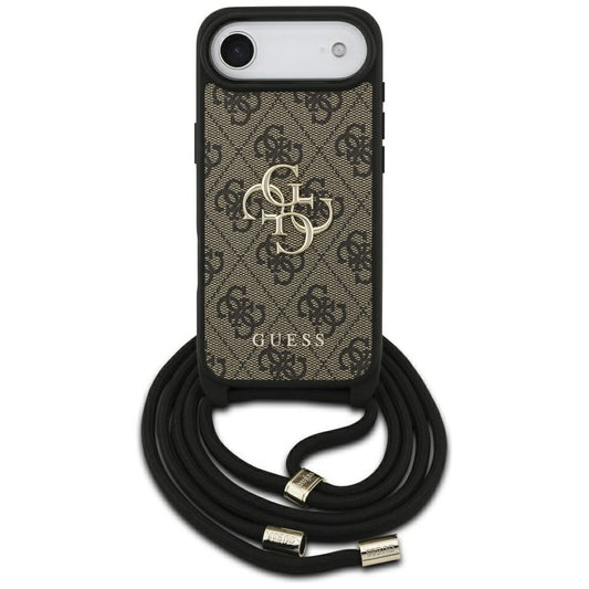 Kotelo Apple iPhone 17 Air:lle, Guess, Crossbody Cord 4G Big Log, Ruskea