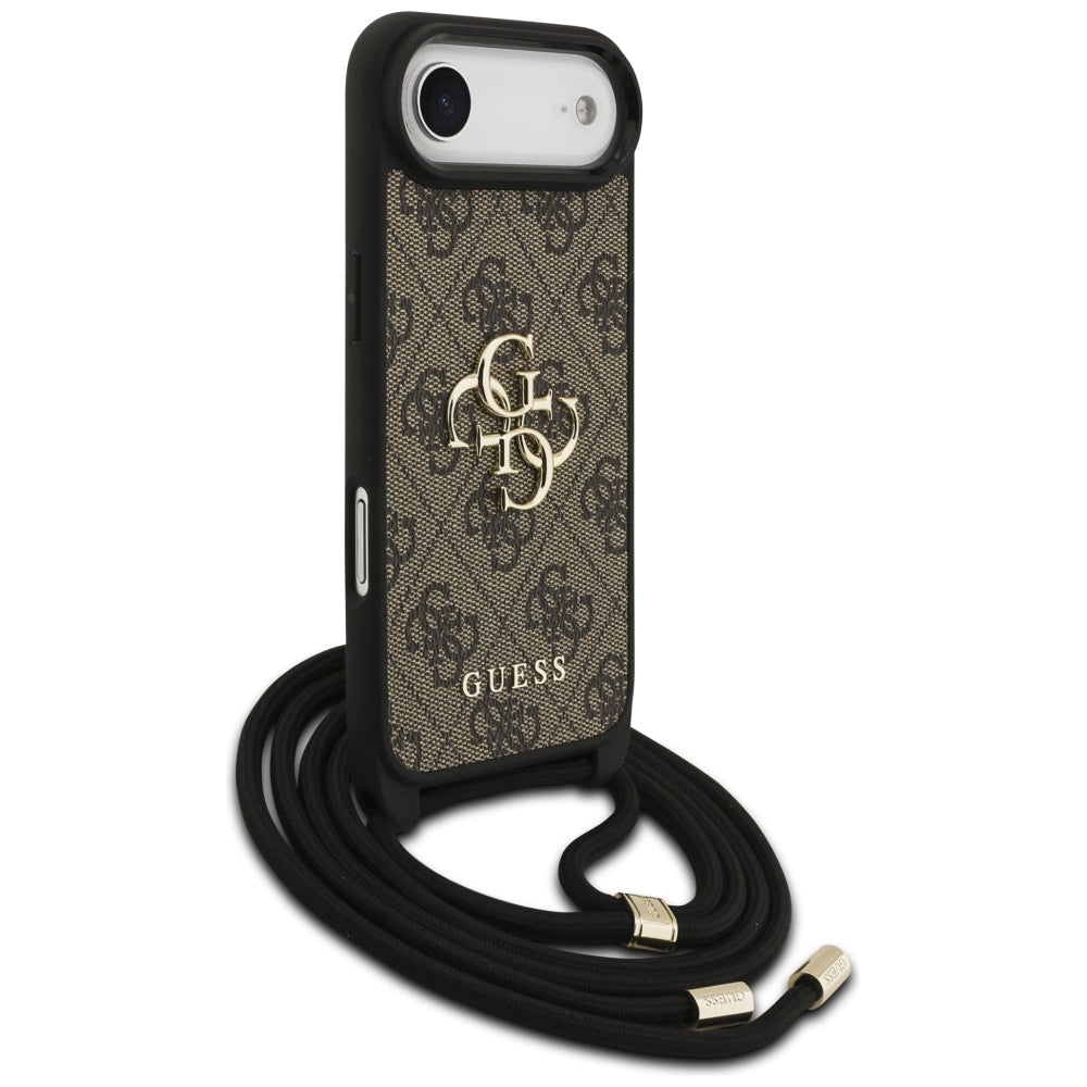 Kotelo Apple iPhone 17 Air:lle, Guess, Crossbody Cord 4G Big Log, Ruskea