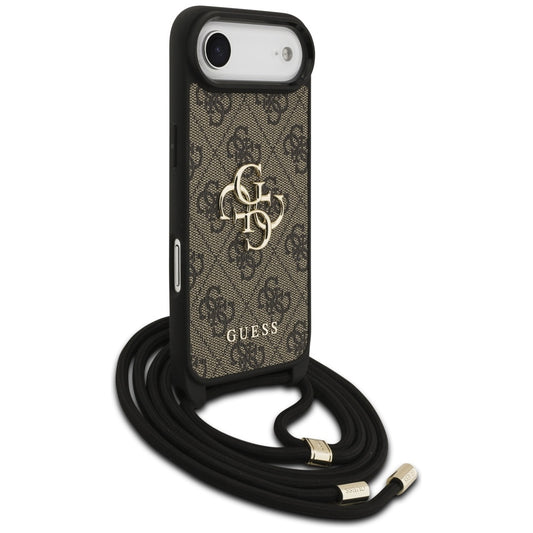 Kotelo Apple iPhone 17 Air:lle, Guess, Crossbody Cord 4G Big Log, Ruskea
