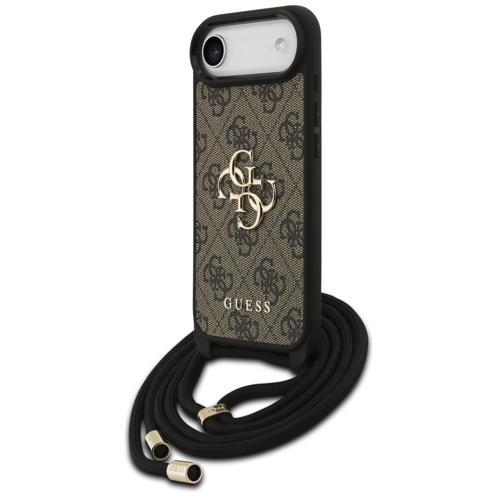 Kotelo Apple iPhone 17 Air:lle, Guess, Crossbody Cord 4G Big Log, Ruskea