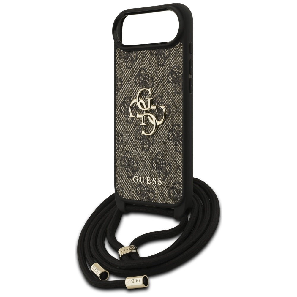 Kotelo Apple iPhone 17 Air:lle, Guess, Crossbody Cord 4G Big Log, Ruskea