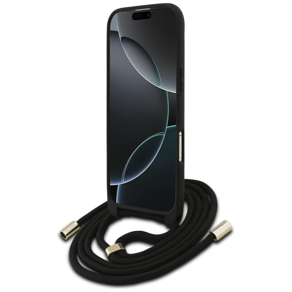 Kotelo Apple iPhone 17 Air:lle, Guess, Crossbody Cord 4G Big Log, Ruskea