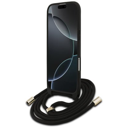 Kotelo Apple iPhone 17 Air:lle, Guess, Crossbody Cord 4G Big Log, Ruskea