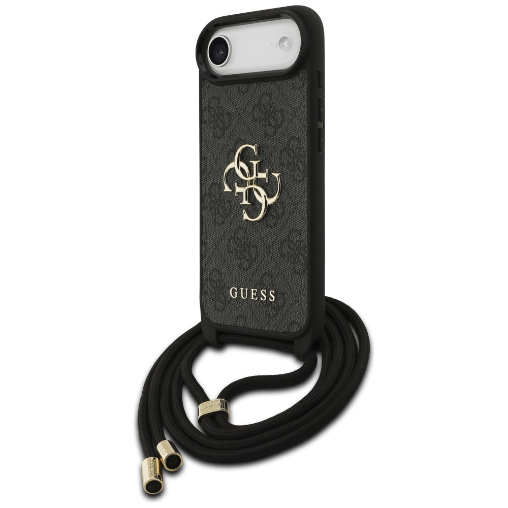 Suojakotelo Apple iPhone 17 Air, Guess, Crossbody Cord 4G Big Log, Musta