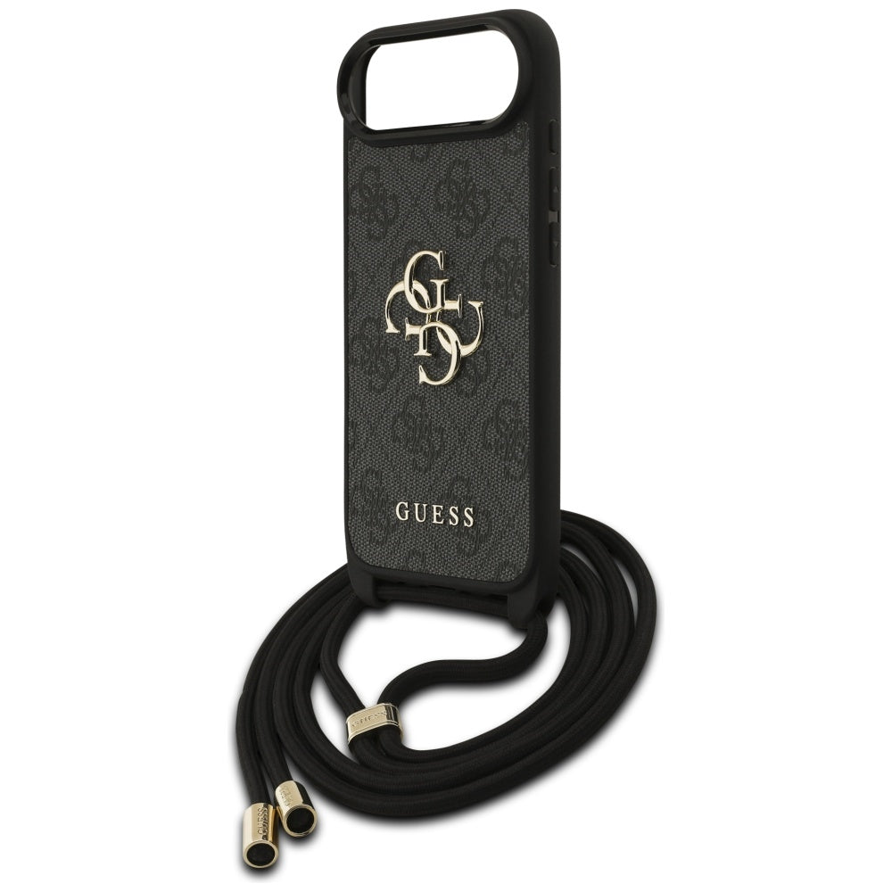 Suojakotelo Apple iPhone 17 Air, Guess, Crossbody Cord 4G Big Log, Musta