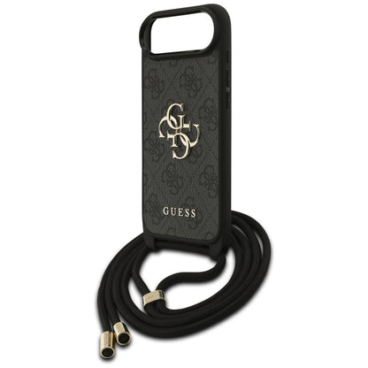 Suojakotelo Apple iPhone 17 Air, Guess, Crossbody Cord 4G Big Log, Musta
