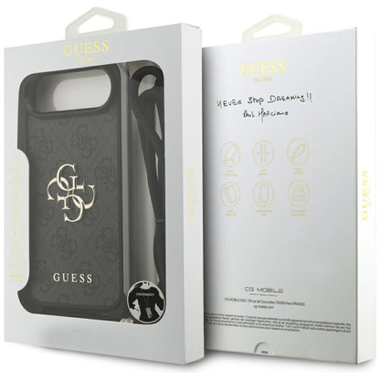 Suojakotelo Apple iPhone 17 Air, Guess, Crossbody Cord 4G Big Log, Musta