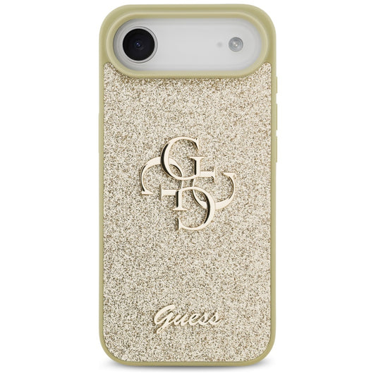 Kotelo Apple iPhone 17 Air, Guess, Fixed Glitter Big 4G, Kultainen