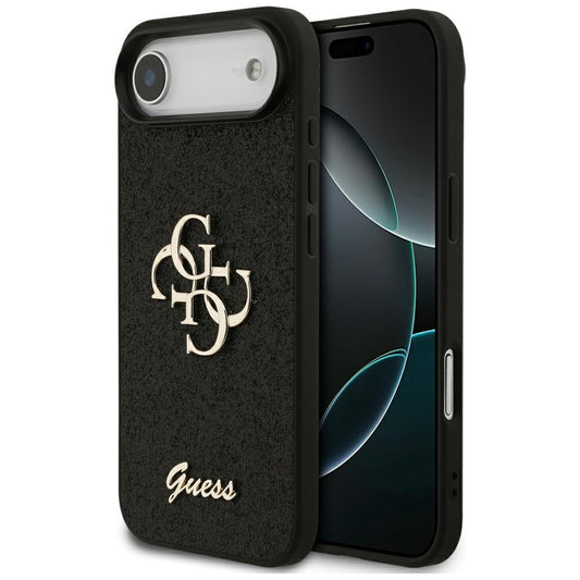Suojakotelo Apple iPhone 17 Air, Guess, Fixed Glitter Big 4G, Musta
