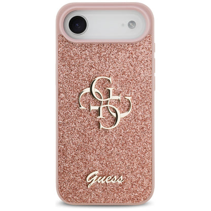 Suojakotelo Apple iPhone 17 Air, Guess, Fixed Glitter Big 4G, Pinkki
