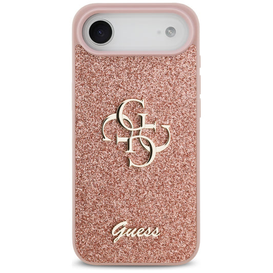 Suojakotelo Apple iPhone 17 Air, Guess, Fixed Glitter Big 4G, Pinkki