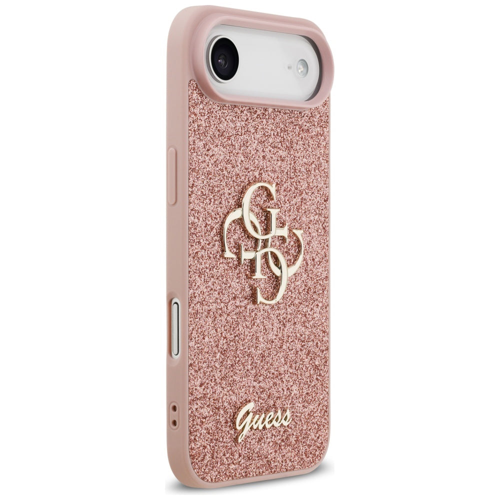 Suojakotelo Apple iPhone 17 Air, Guess, Fixed Glitter Big 4G, Pinkki