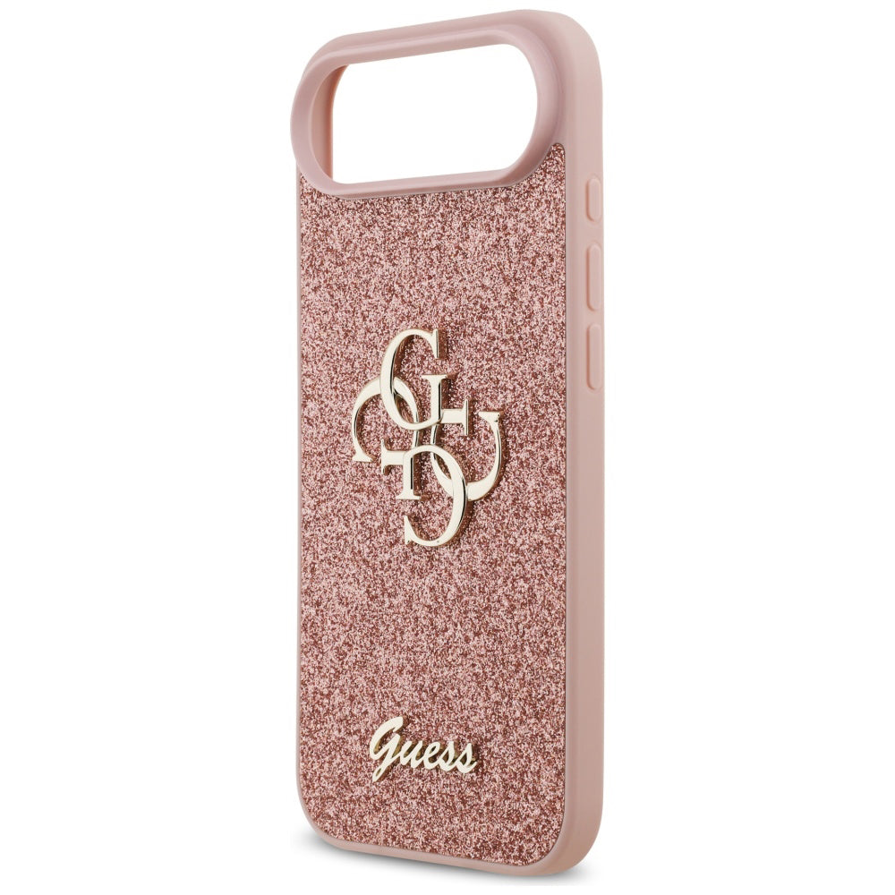Suojakotelo Apple iPhone 17 Air, Guess, Fixed Glitter Big 4G, Pinkki