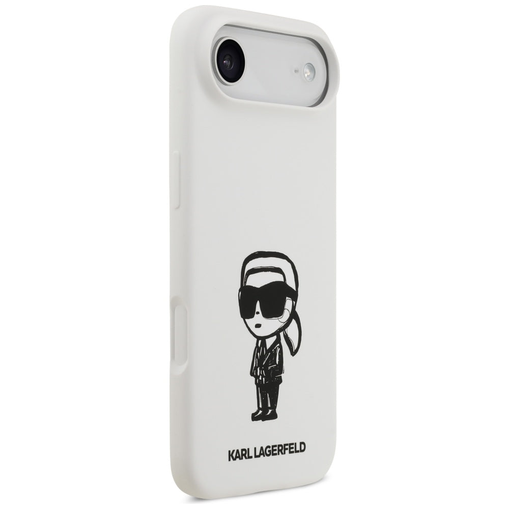 Kotelo Apple iPhone 17 Air:lle, Karl Lagerfeld, Sketch and Logo Karl, Valkoinen