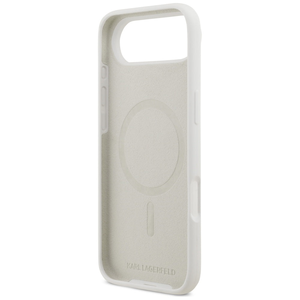 Kotelo Apple iPhone 17 Air:lle, Karl Lagerfeld, Sketch and Logo Karl, Valkoinen
