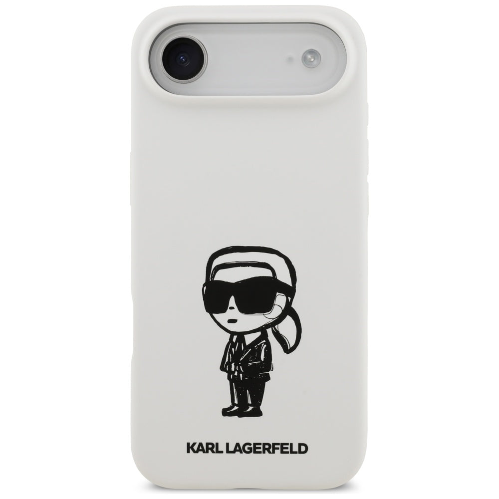Kotelo Apple iPhone 17 Air:lle, Karl Lagerfeld, Sketch and Logo Karl, Valkoinen