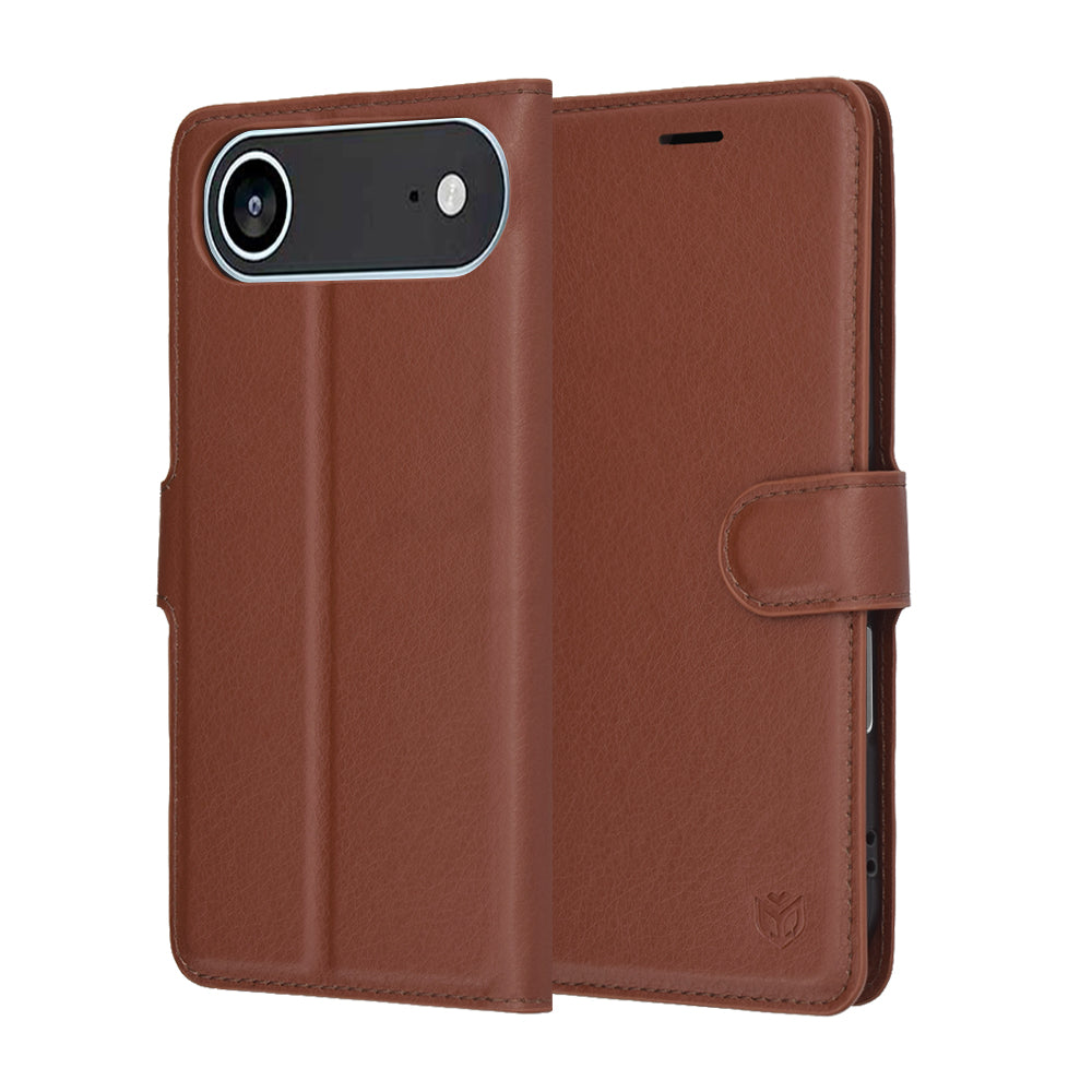 Kotelo Apple iPhone 17 Air:lle, Techsuit, Leather Folio, Ruskea