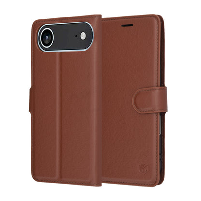 Kotelo Apple iPhone 17 Air:lle, Techsuit, Leather Folio, Ruskea
