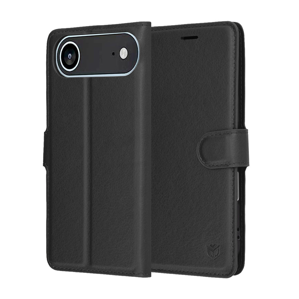 Kotelo Apple iPhone 17 Air, Techsuit, Leather Folio, Musta