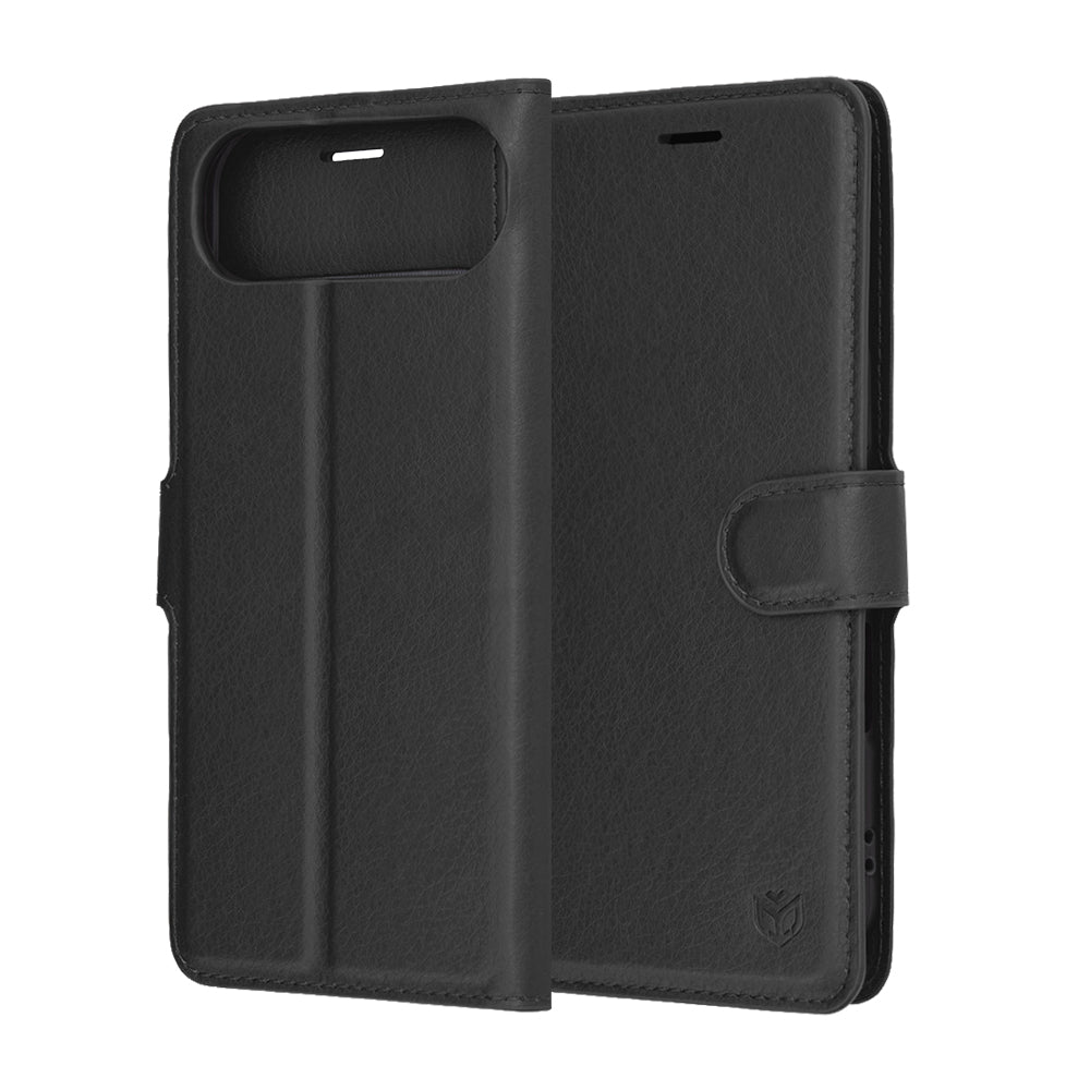 Kotelo Apple iPhone 17 Air, Techsuit, Leather Folio, Musta