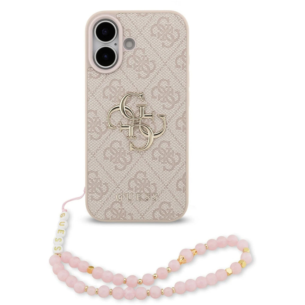 Kotelo Apple iPhone 17:lle, Guess, 4G Classic Logo with Strap, Pinkki