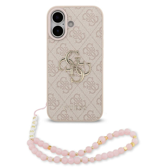 Kotelo Apple iPhone 17:lle, Guess, 4G Classic Logo with Strap, Pinkki