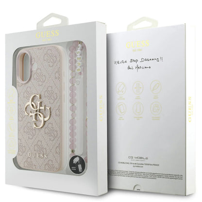 Kotelo Apple iPhone 17:lle, Guess, 4G Classic Logo with Strap, Pinkki