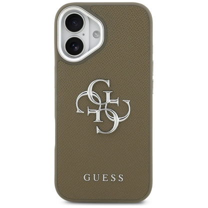Kotelo Apple iPhone 17:lle, Guess, 4G Grained Big And Classic Logo, Ruskea Hopea