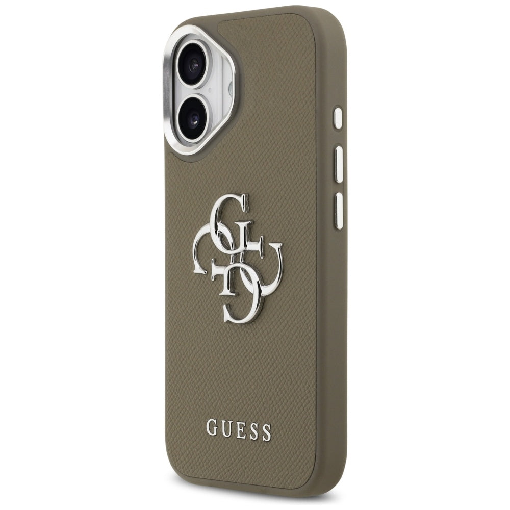 Kotelo Apple iPhone 17:lle, Guess, 4G Grained Big And Classic Logo, Ruskea Hopea