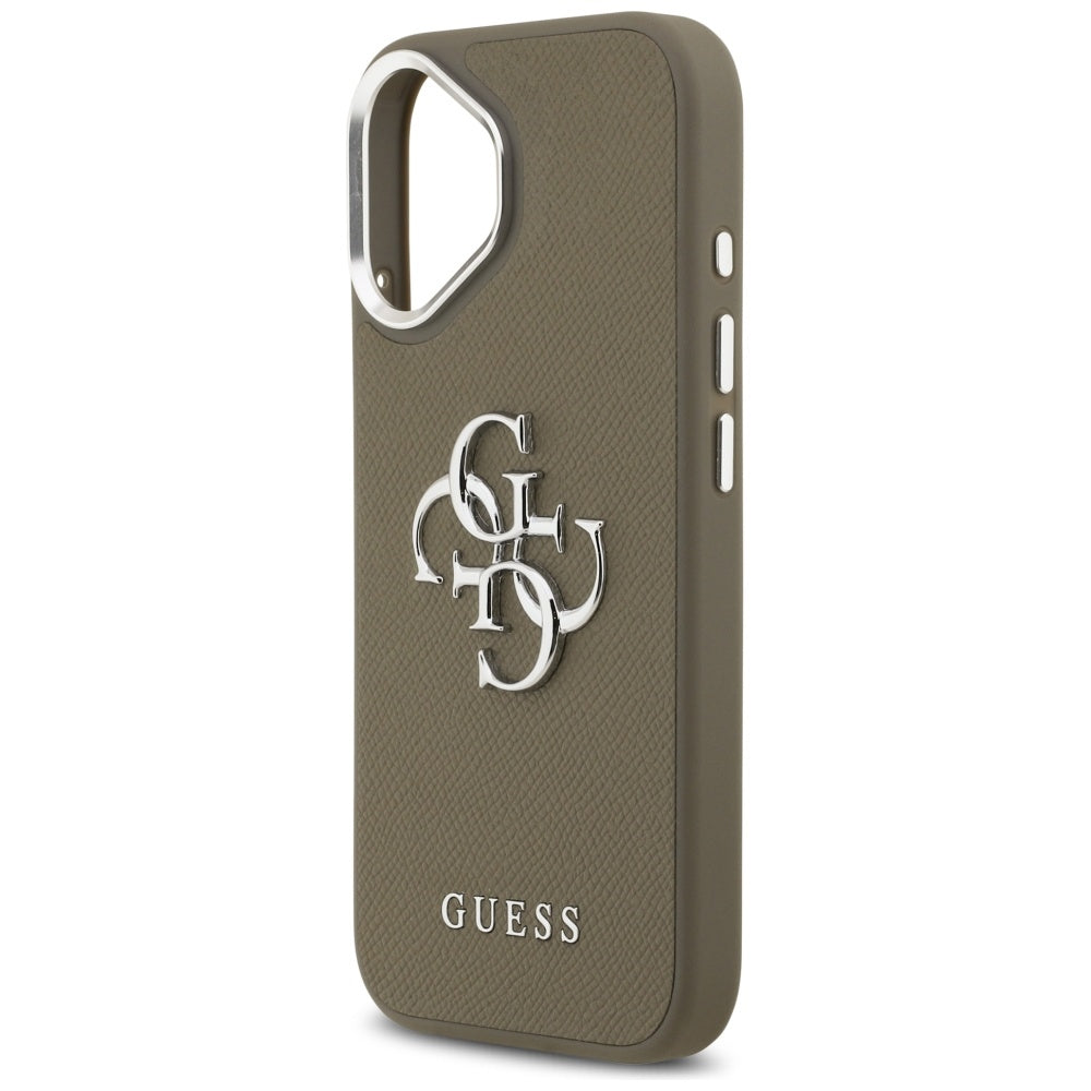 Kotelo Apple iPhone 17:lle, Guess, 4G Grained Big And Classic Logo, Ruskea Hopea