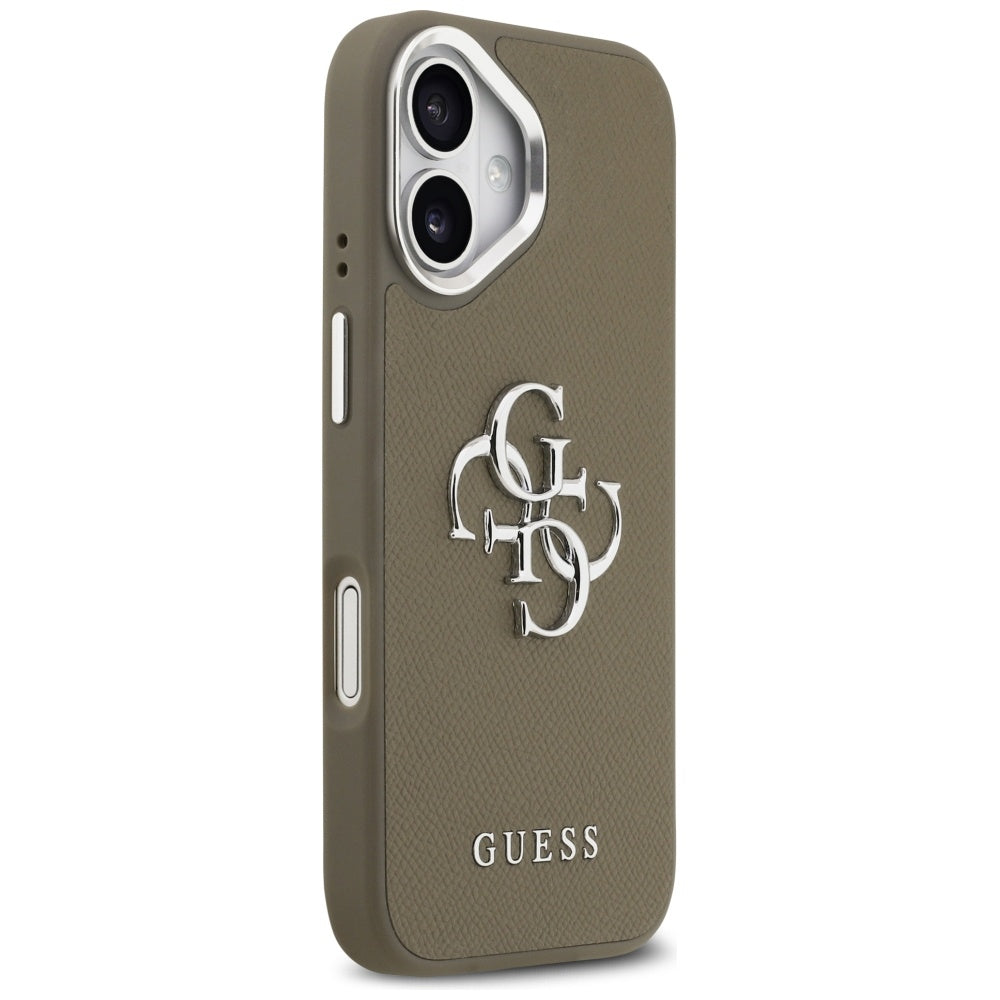 Kotelo Apple iPhone 17:lle, Guess, 4G Grained Big And Classic Logo, Ruskea Hopea