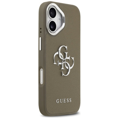 Kotelo Apple iPhone 17:lle, Guess, 4G Grained Big And Classic Logo, Ruskea Hopea