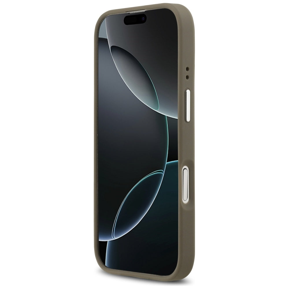 Kotelo Apple iPhone 17:lle, Guess, 4G Grained Big And Classic Logo, Ruskea Hopea