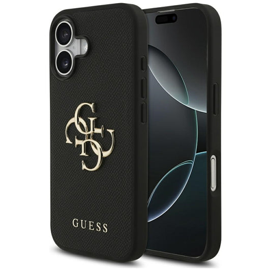 Suojakotelo Apple iPhone 17:lle, Guess, 4G Grained Big and Classic Logo, Musta