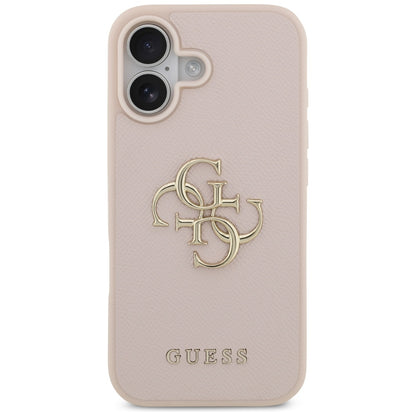 Suojakotelo Apple iPhone 17:lle, Guess, 4G Grained Big and Classic Logo, Pinkki