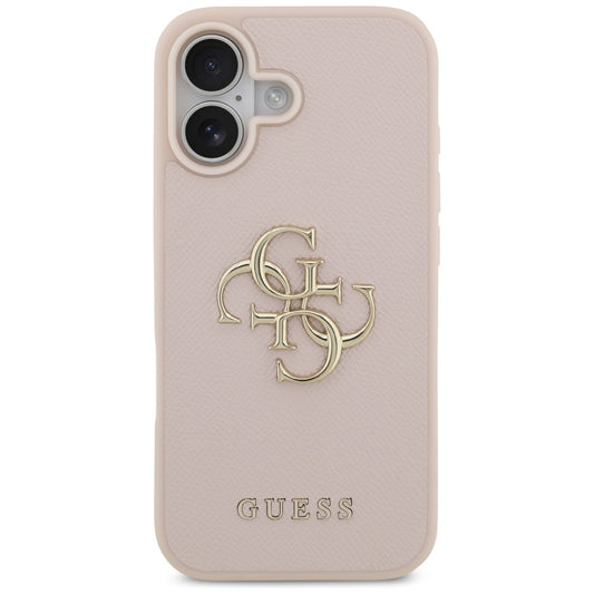 Suojakotelo Apple iPhone 17:lle, Guess, 4G Grained Big and Classic Logo, Pinkki